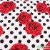 Red roses flower dots pattern Cotton twill fabric for making clothes blouse hats DIY sewing
