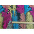 Multi-color Large leaves jacquard Brocade fabric for dress making 148cm wide - sold by the meter