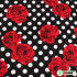 Red roses flower dots pattern Cotton twill fabric for making clothes blouse hats DIY sewing