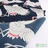 Elegant red-crowned crane printed cotton fabric plain cloth making blouse shirt by Yard