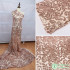 Glitzy Rose gold Stretchy Sequin fabric mesh sequin embroidery elastic lace fabric for wedding dress party event 50