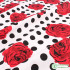 Red roses flower dots pattern Cotton twill fabric for making clothes blouse hats DIY sewing