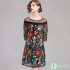 heavy embroidery large flower lace black net fabric Floral Wedding Dress Material sold by the Yard (91.5cm)