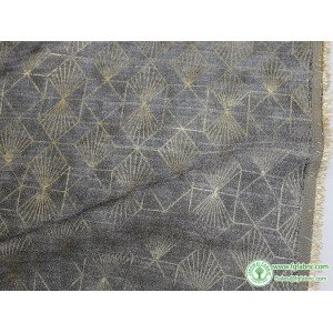 Gold Thread Gray Rhombus Brocade Jacquard Fabric for Dress Making 148cm Wide - Sold By The Meter
