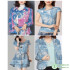 Tie Dye Denim Fabric Thin for Sewing Summer Clothes Dresses Colourful by Half Meter