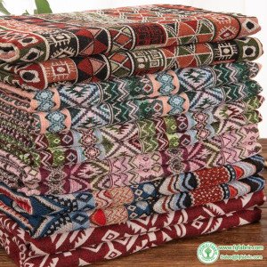Thicken Yarn Dyed Bohemia Cotton Linen Home Decor Fabric Curtain Sofa Covers by the Meter