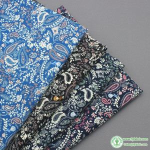 Paisley Fabric Classic Cashew Blossom Printed Cotton Poplin Cloth Black White Sewing Accessories
