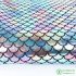 Iridescent Sparkly Scale Mermaid Fabric Hologram Spandex 2 Way Stretchy fabric for skirt tail swimwear - 60