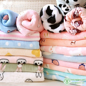 Polka Dot Printing Double Faced Flannel Fabric For Sewing Pajamas Clothes DIY Handmade 0.5mX1.6m