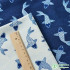 Cyan Fabric Cotton Digital Printing Hexagon Flower for Sewing Clothes DIY Handmade by Half Meter