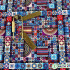 Mandala Cotton Fabric Digital Printed Bohemian Style for Sewing Clothes Bags DIY Handmade by Half Meter