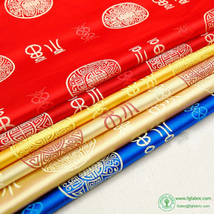 Imitated silk Polyester Satin Brocade Upholstery Fabric for Sofa Pillow Bedding Pajamas Per Half Meter