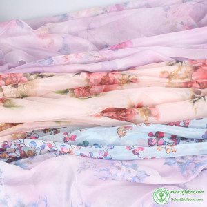 Chiffon Fabric 30D Flowers Printed Transparent for Sewing Dress Beach Dress Long Skirt by Meters
