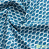 Blue Cherry Blossom Wave Ethnic Cotton Geometric Pattern Digital Printing Fabric For Quilting Clothes DIY Handmade By Half Meter