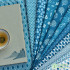Blue Cherry Blossom Wave Ethnic Cotton Geometric Pattern Digital Printing Fabric For Quilting Clothes DIY Handmade By Half Meter