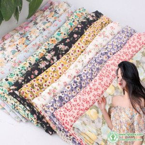 Little Daisy French Floral Chiffon Drape Fabric Liberty Chiffon for Sewing DIY Dress By The Meter