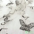 Net lace embroidered butterfly music note tulle gauze fabric for dress making 145cm by yard