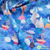 Pure Cotton Fabric Printed Whale Ocean Forest Breathable Soft Skin-friendly for Sewing Clothes By the Meter