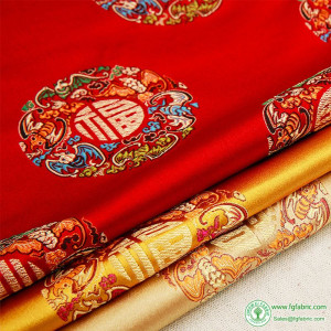 150 Imitated silk Polyester Satin Brocade Jacquard Upholstery Fabric for Bedding Sofa Cushion Pajamas by half Meter