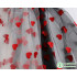 Red Hearts Net Fabric Light Soft Lace Mesh for Dress Making DIY Craft Sewing Sold By The Yard (91cm)