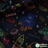 Outer Space Elements UFO Pure Cotton Fabric Handmade DIY Clothes Short Sleeved Printing Casual Children Fabrics By Meters