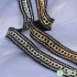 Golden Bead and Lace Trim Fabric Wedding Dresses DIY Patchwork Sewing Supplies Craft 100x2.3cm