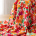 Chiffon Fabric Bubble Wrinkle Printed Floral for Sewing Maxi Dress Thin Summer Cloth by Meters