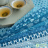 Blue Cherry Blossom Wave Ethnic Cotton Geometric Pattern Digital Printing Fabric For Quilting Clothes DIY Handmade By Half Meter