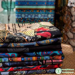 Bohemian Fabric Ethnic Style Printed Cotton and Linen Retro Handmade DIY Patchwork per Half Meter