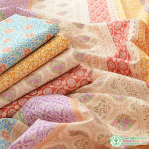 Pure Cotton Fabric Handmade DIY for Sew Ethnic Style Floral Breathable Good Moisture Absorption Soft per Meters
