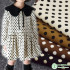 Small Polka Dot Printed Stretch Twill Suede Fabric Autumn and Winter Dress Pants Jacket per Half Meter