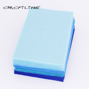 Blue Felt Fabric For DIY Sewing Crafts Scrapbook,1 MM Thickness Hard Non-Woven Sheets, Polyester Cloth 40 Pcs/Lot 10*15cm