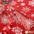 1PC Christmas Snowflake Print Linen Fabric DIY Red Gold Color Fabric Clothing Accessories for Tablecloth Pillowcase Decor Cloth