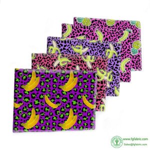 Leopard Print Banana Fruit Pattern Twill Fabric for Patchwork Quilting Fabrics