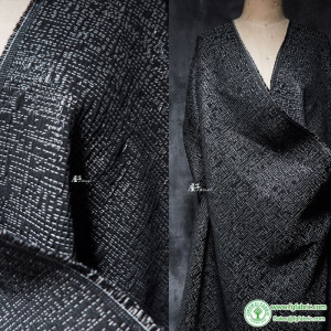 Jacquard Fabric Black Blended Autumn Winter Coat Clothing Designer Cloth Apparel Diy Sewing Polyester Cotton Material