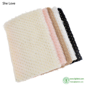 Chzimade A4 Fur Glitter Gold Dots Fabric DIY Material For Garments Craft Making Accessories