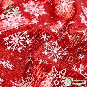 1PC Christmas Snowflake Print Linen Fabric DIY Red Gold Color Fabric Clothing Accessories for Tablecloth Pillowcase Decor Cloth