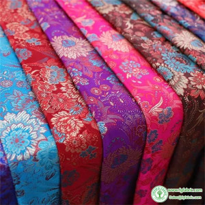 100*75cm Satin Sewing Dress Fabric Per Meter DIY Handwork Needlework Material Flower Pattern