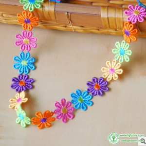 5 Yards Daisy Flower Lace Trim Embroidered Floral Ribbon Applique DIY Doll Accessories Handmade Patchwork Sewing Supplies Crafts