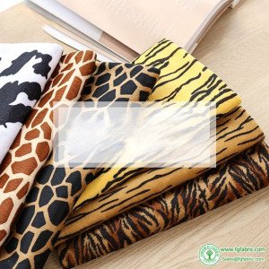 Short Plush Fabric Leopard Print Stage Dress Bag Sofa Cover Decoration Polyester Material Cloth By The Meter Forsewing Diy